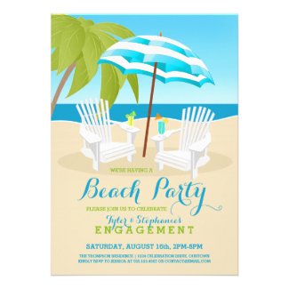 Summer Fun Beach Party Invitations Announcements