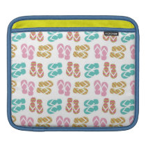 Summer fun blue flip flop sandal slippers pattern ipad sleeves