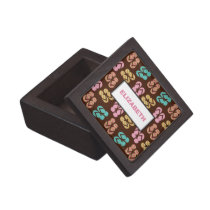 Summer fun brown flip flop sandal pattern custom premium gift boxes