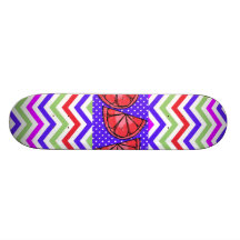 Summer Fun Grapefruit Slice Chevron Polka Dot Gift Skate Deck