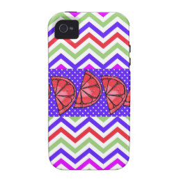 Summer Fun Grapefruit Slice Chevron Polka Dots iPhone 4/4S Covers