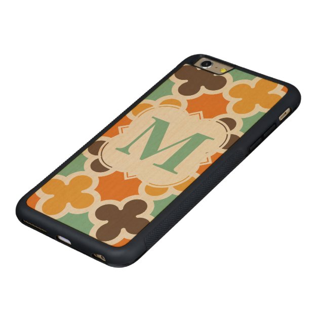 Summer Fun Monogram Retro Quatrefoil Pattern Carved® Maple iPhone 6 Plus Bumper-5