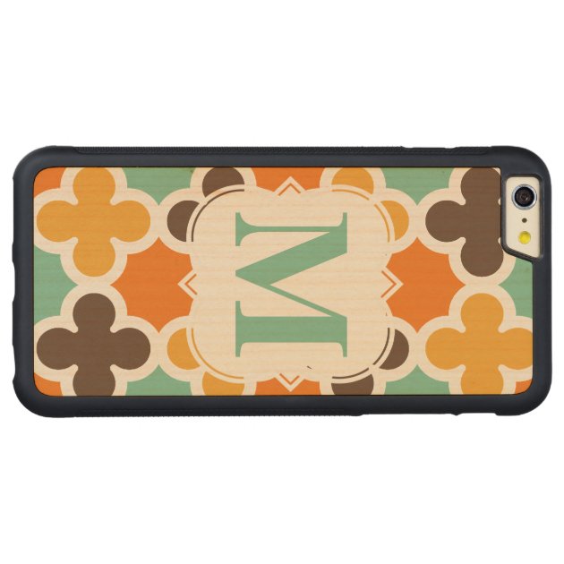 Summer Fun Monogram Retro Quatrefoil Pattern Carved® Maple iPhone 6 Plus Bumper-3