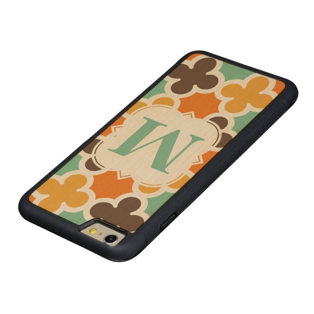 Summer Fun Monogram Retro Quatrefoil Pattern Carved® Maple iPhone 6 Plus Bumper-4