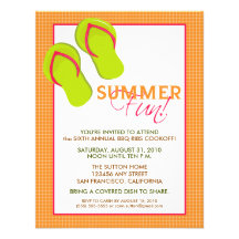 Summer Fun Picnic/BBQ Invitation (orange)