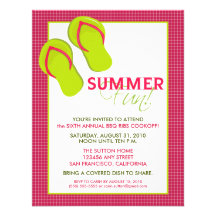 Summer Fun Picnic/BBQ Invitation (pink)