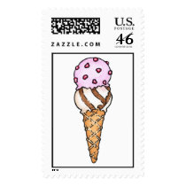 Summer Fun Pink Ice Cream Cone postage by Musicat Summer Fun Pink Ice Cream Cone postage