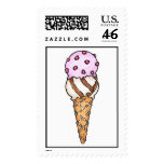 Summer Fun Pink Ice Cream Cone Postage Stamps