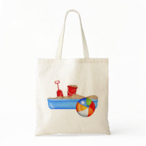 Summer Fun Sand box Beach Ball Canvas Bag