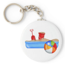 Summer Fun Sand box Beach Ball Keychain