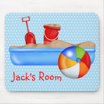 Summer Fun Sand box Beach Ball Mousepads