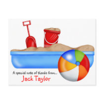 Summer Fun Sand box Beach Ball Postcard