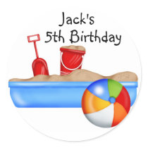 Summer Fun Sand box Beach Ball Stickers