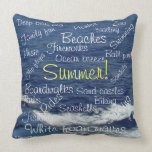 Summer Fun Sayings Beach Waves Relaxation Throw Pillow