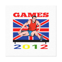 Summer Games 2012 Track and Field Hurdles Stretched Canvas Prints