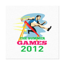 Summer Games 2012 Track and Field Hurdles Stretched Canvas Print