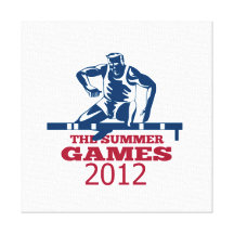 Summer Games 2012 Track and Field Hurdles Stretched Canvas Prints