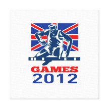 Summer Games 2012 Track and Field Hurdles Stretched Canvas Print