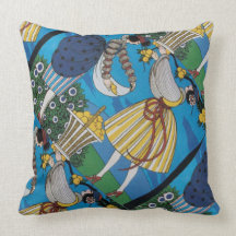 SUMMER GARDEN / BEAUTY FASHION COSTUME DESIGNER THROW PILLOWS