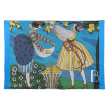SUMMER GARDEN / FASHION COSTUME DESIGNER MONOGRAM PLACEMAT