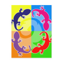 Summer gecko pop postcards by TattooTribes Summer gecko pop postcards