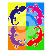 Summer gecko pop postcards