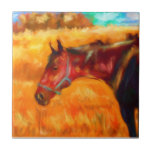 Summer Heat - Horse Painting Tile