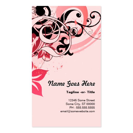 summer hi-fi : soft pink business card (front side)