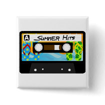 Summer Hits Tape Pinback Button