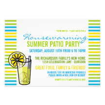 Summer Housewarming Patio Party Invitation