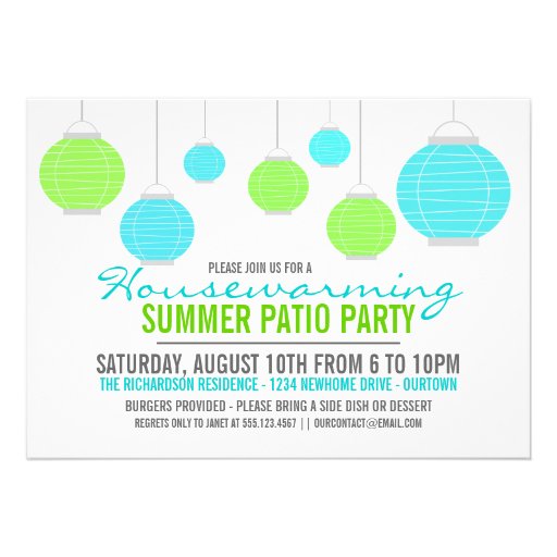 Summer Housewarming Patio Party Invitation (front side)