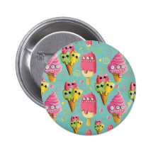 Summer Ice Cream Mix Pinback Button