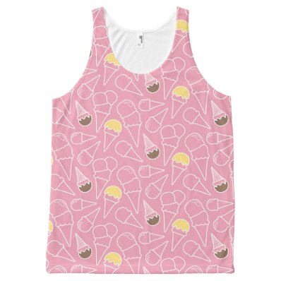 Summer Ice Cream Pattern All-Over Print Tank Top