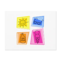 summer icons postcards