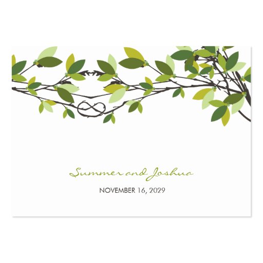 Summer Knotted Love Trees Wedding Place Card Business Card Templates (back side)