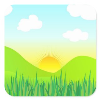 Summer landscape sticker