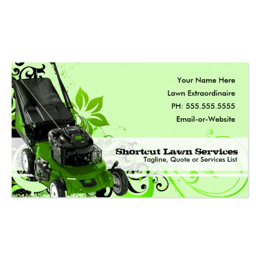summer lawn services business card (front side)