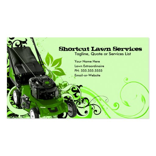 summer lawn services business card template (front side)