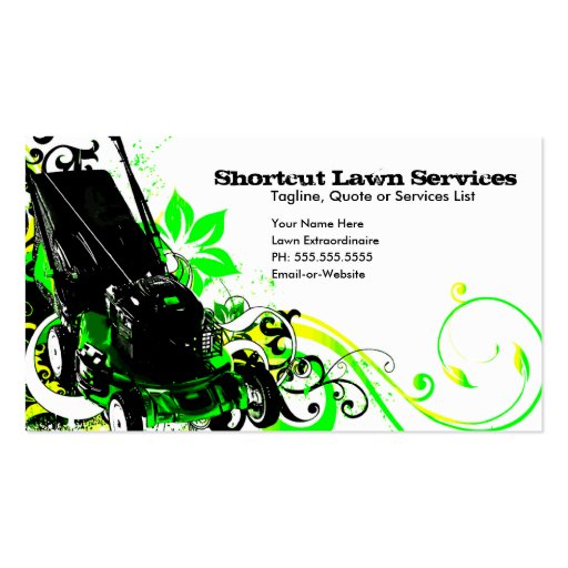 summer lawn services business card templates (front side)