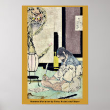 Summer-like moon by Taiso, Yoshitoshi Ukiyoe Posters