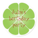 Summer lime green citrus party favor seal stickers sticker