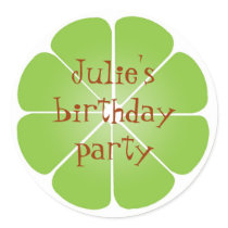 Summer lime green citrus party favor seal stickers