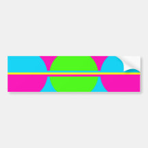 Summer Lime Green Hot Pink Teal Circles Stripes Bumper Stickers