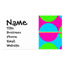 Summer Lime Green Hot Pink Teal Circles Stripes Business Cards