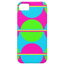 Summer Lime Green Hot Pink Teal Circles Stripes iPhone 5 Cases