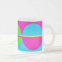 Summer Lime Green Hot Pink Teal Circles Stripes Coffee Mug