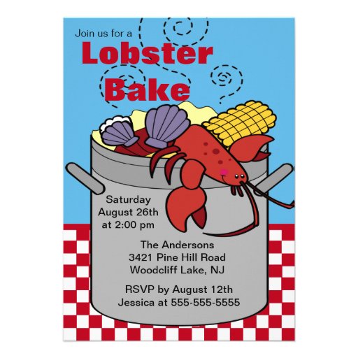 Summer Lobster Bake Cookout Invitation
