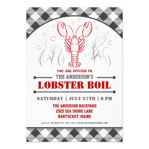 Summer Lobster Boil Party Invitation