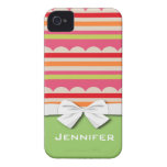 summer lolly scalloped stripes pattern iphone 4 case-mate case