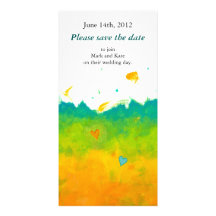 Summer Love unique whimsical modern art wedding Photo Card